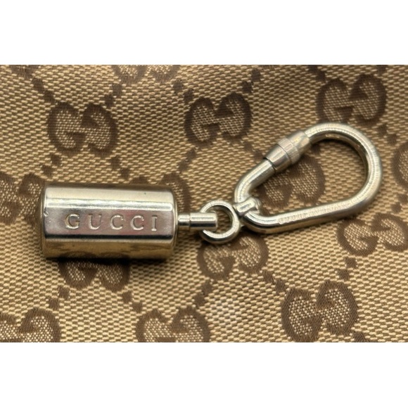 Gucci Accessories - GUCCI Logo Carabiner Keychain/ Bag Charm Silver